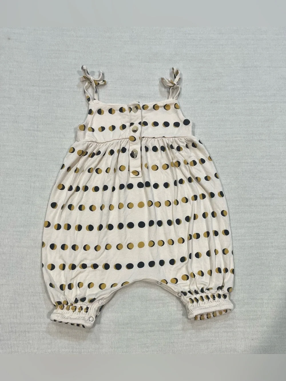 Kate Quinn Bamboo Moon Phase Tie Strap Bubble Jumpsuit Size 3-6M